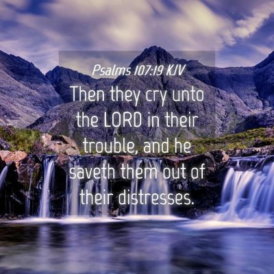 Picture 04 - Psalms 107:19 KJV - Then they cry unto the LORD in their trouble, and - Bible Verse Picture