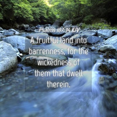 Picture 04 - Psalms 107:34 KJV - A fruitful land into barrenness, for the - Bible Verse Picture