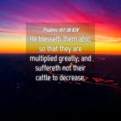 Picture 04 - Psalms 107:38 KJV - He blesseth them also, so that they are - Bible Verse Picture
