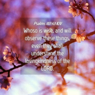 Picture 04 - Psalms 107:43 KJV - Whoso is wise, and will observe these things, - Bible Verse Picture