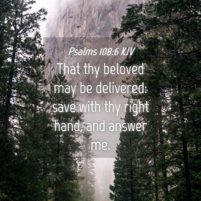 Picture 04 - Psalms 108:6 KJV - That thy beloved may be delivered: save with thy - Bible Verse Picture