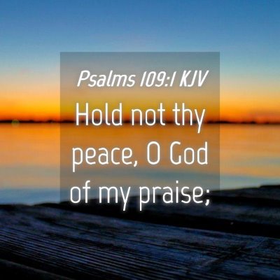 Picture 04 - Psalms 109:1 KJV - Hold not thy peace, O God of my - Bible Verse Picture