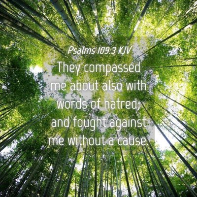 Picture 04 - Psalms 109:3 KJV - They compassed me about also with words of - Bible Verse Picture