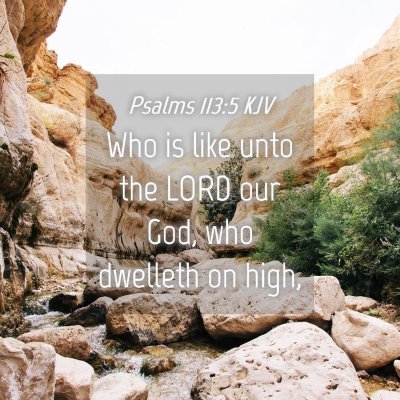 Picture 04 - Psalms 113:5 KJV - Who is like unto the LORD our God, who dwelleth - Bible Verse Picture