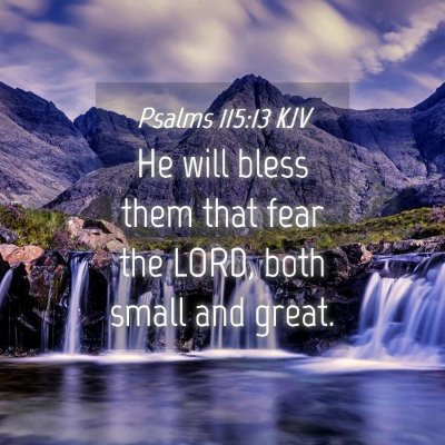 Picture 04 - Psalms 115:13 KJV - He will bless them that fear the LORD, both small - Bible Verse Picture