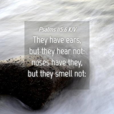 Picture 04 - Psalms 115:6 KJV - They have ears, but they hear not: noses have - Bible Verse Picture
