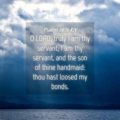 Picture 04 - Psalms 116:16 KJV - O LORD, truly I am thy servant; I am thy servant, - Bible Verse Picture