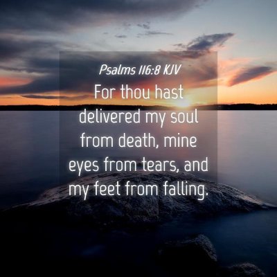 Picture 04 - Psalms 116:8 KJV - For thou hast delivered my soul from death, mine - Bible Verse Picture
