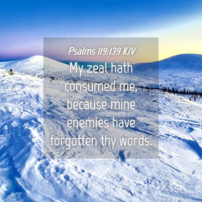 Picture 04 - Psalms 119:139 KJV - My zeal hath consumed me, because mine enemies - Bible Verse Picture