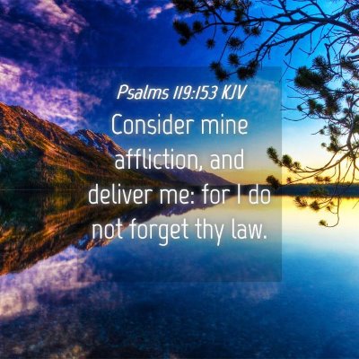 Picture 04 - Psalms 119:153 KJV - Consider mine affliction, and deliver me: for I - Bible Verse Picture