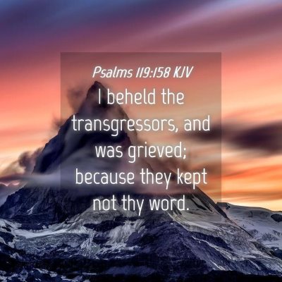 Picture 04 - Psalms 119:158 KJV - I beheld the transgressors, and was grieved; - Bible Verse Picture