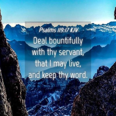 Picture 04 - Psalms 119:17 KJV - Deal bountifully with thy servant, that I may - Bible Verse Picture