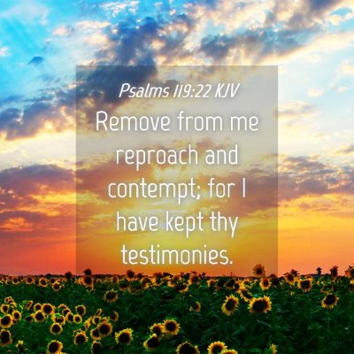 Picture 04 - Psalms 119:22 KJV - Remove from me reproach and contempt; for I have - Bible Verse Picture