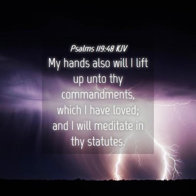 Picture 04 - Psalms 119:48 KJV - My hands also will I lift up unto thy - Bible Verse Picture