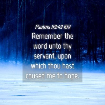Picture 04 - Psalms 119:49 KJV - Remember the word unto thy servant, upon which - Bible Verse Picture