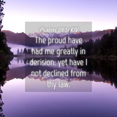 Picture 04 - Psalms 119:51 KJV - The proud have had me greatly in derision: yet - Bible Verse Picture
