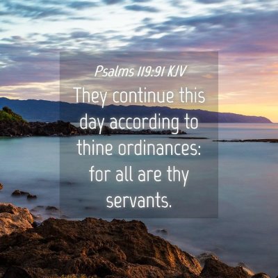 Picture 04 - Psalms 119:91 KJV - They continue this day according to thine - Bible Verse Picture