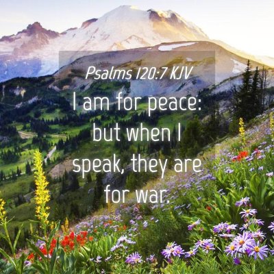 Picture 04 - Psalms 120:7 KJV - I am for peace: but when I speak, they are for - Bible Verse Picture