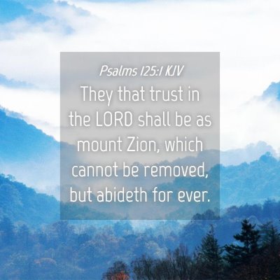 Picture 04 - Psalms 125:1 KJV - They that trust in the LORD shall be as mount - Bible Verse Picture