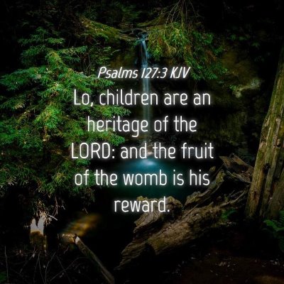 Picture 04 - Psalms 127:3 KJV - Lo, children are an heritage of the LORD: and the - Bible Verse Picture