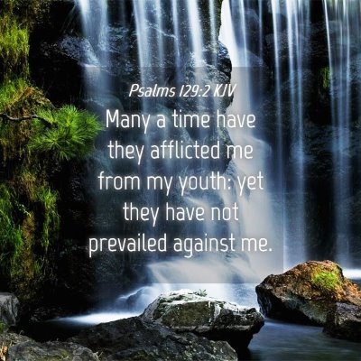 Picture 04 - Psalms 129:2 KJV - Many a time have they afflicted me from my youth: - Bible Verse Picture