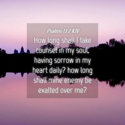 Picture 04 - Psalms 13:2 KJV - How long shall I take counsel in my soul, having - Bible Verse Picture