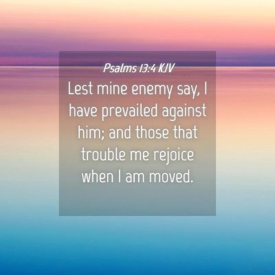 Picture 04 - Psalms 13:4 KJV - Lest mine enemy say, I have prevailed against - Bible Verse Picture