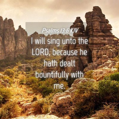 Picture 04 - Psalms 13:6 KJV - I will sing unto the LORD, because he hath dealt - Bible Verse Picture