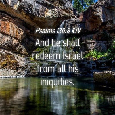 Picture 04 - Psalms 130:8 KJV - And he shall redeem Israel from all his - Bible Verse Picture