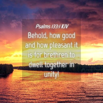 Picture 04 - Psalms 133:1 KJV - Behold, how good and how pleasant it is for - Bible Verse Picture