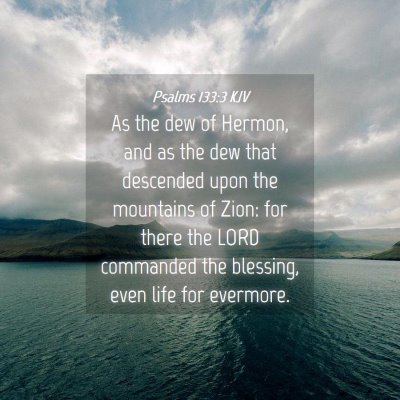 Picture 04 - Psalms 133:3 KJV - As the dew of Hermon, and as the dew that - Bible Verse Picture