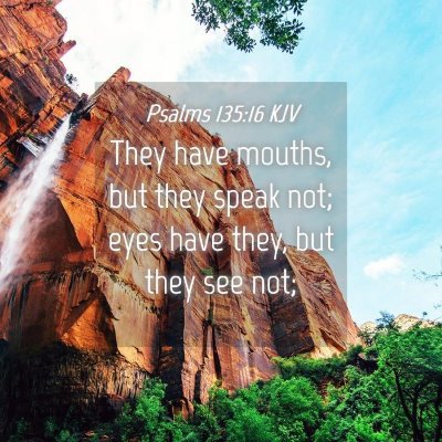 Picture 04 - Psalms 135:16 KJV - They have mouths, but they speak not; eyes have - Bible Verse Picture