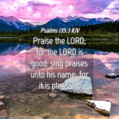 Picture 04 - Psalms 135:3 KJV - Praise the LORD; for the LORD is good: sing - Bible Verse Picture