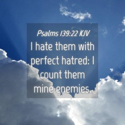 Picture 04 - Psalms 139:22 KJV - I hate them with perfect hatred: I count them - Bible Verse Picture