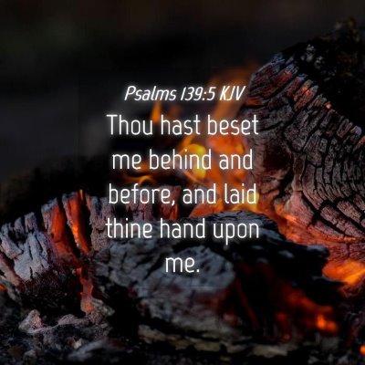 Picture 04 - Psalms 139:5 KJV - Thou hast beset me behind and before, and laid - Bible Verse Picture