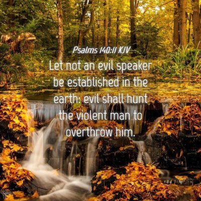 Picture 04 - Psalms 140:11 KJV - Let not an evil speaker be established in the - Bible Verse Picture