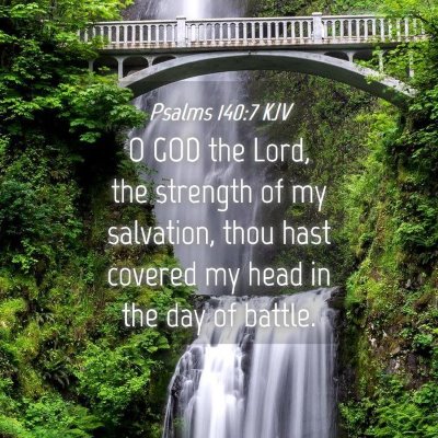 Picture 04 - Psalms 140:7 KJV - O GOD the Lord, the strength of my salvation, - Bible Verse Picture