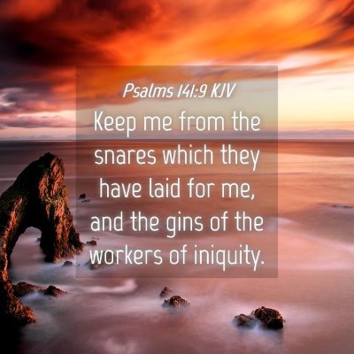 Picture 04 - Psalms 141:9 KJV - Keep me from the snares which they have laid for - Bible Verse Picture