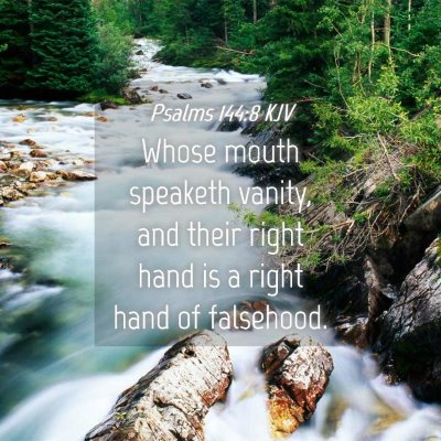 Picture 04 - Psalms 144:8 KJV - Whose mouth speaketh vanity, and their right hand - Bible Verse Picture
