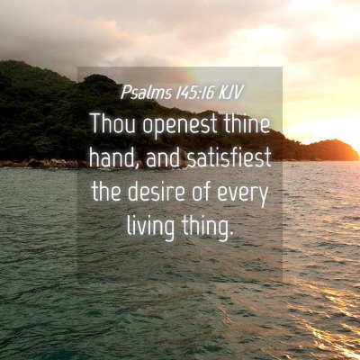 Picture 04 - Psalms 145:16 KJV - Thou openest thine hand, and satisfiest the - Bible Verse Picture