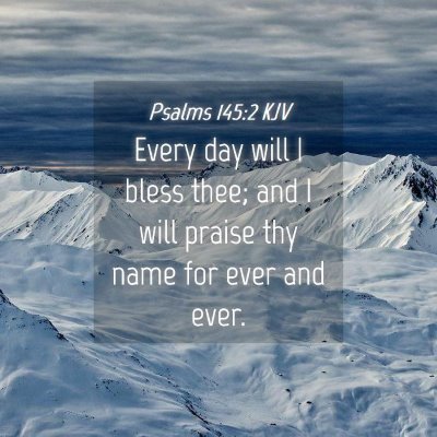 Picture 04 - Psalms 145:2 KJV - Every day will I bless thee; and I will praise - Bible Verse Picture