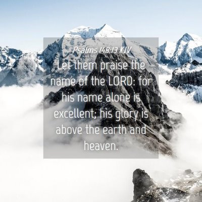Picture 04 - Psalms 148:13 KJV - Let them praise the name of the LORD: for his - Bible Verse Picture