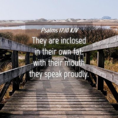 Picture 04 - Psalms 17:10 KJV - They are inclosed in their own fat: with their - Bible Verse Picture
