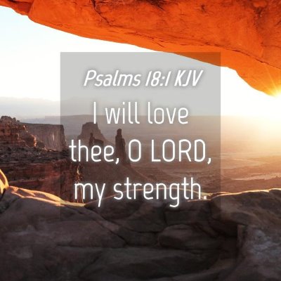 Picture 04 - Psalms 18:1 KJV - I will love thee, O LORD, my - Bible Verse Picture