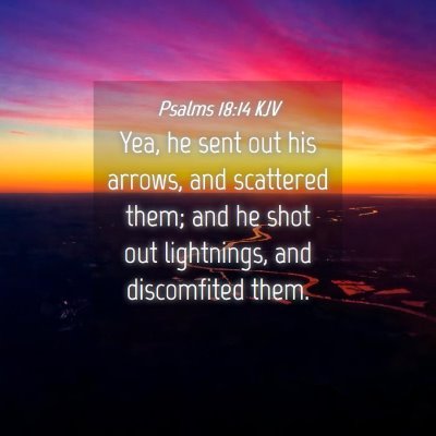 Picture 04 - Psalms 18:14 KJV - Yea, he sent out his arrows, and scattered them; - Bible Verse Picture