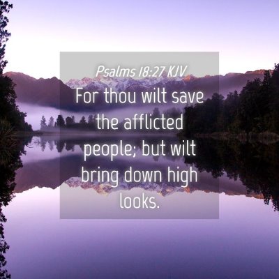 Picture 04 - Psalms 18:27 KJV - For thou wilt save the afflicted people; but wilt - Bible Verse Picture