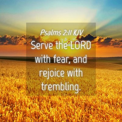 Picture 04 - Psalms 2:11 KJV - Serve the LORD with fear, and rejoice with - Bible Verse Picture