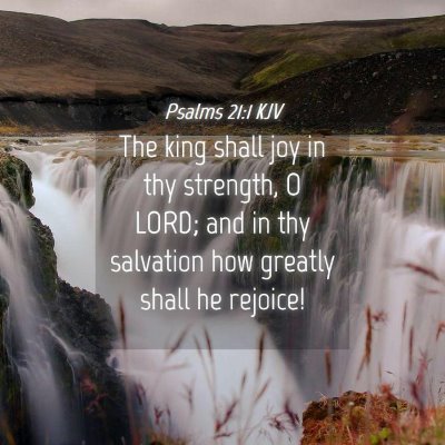 Picture 04 - Psalms 21:1 KJV - The king shall joy in thy strength, O LORD; and - Bible Verse Picture