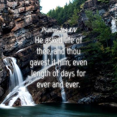 Picture 04 - Psalms 21:4 KJV - He asked life of thee, and thou gavest it him, - Bible Verse Picture