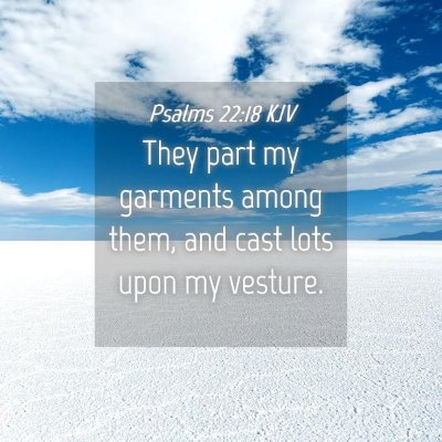 Picture 04 - Psalms 22:18 KJV - They part my garments among them, and cast lots - Bible Verse Picture